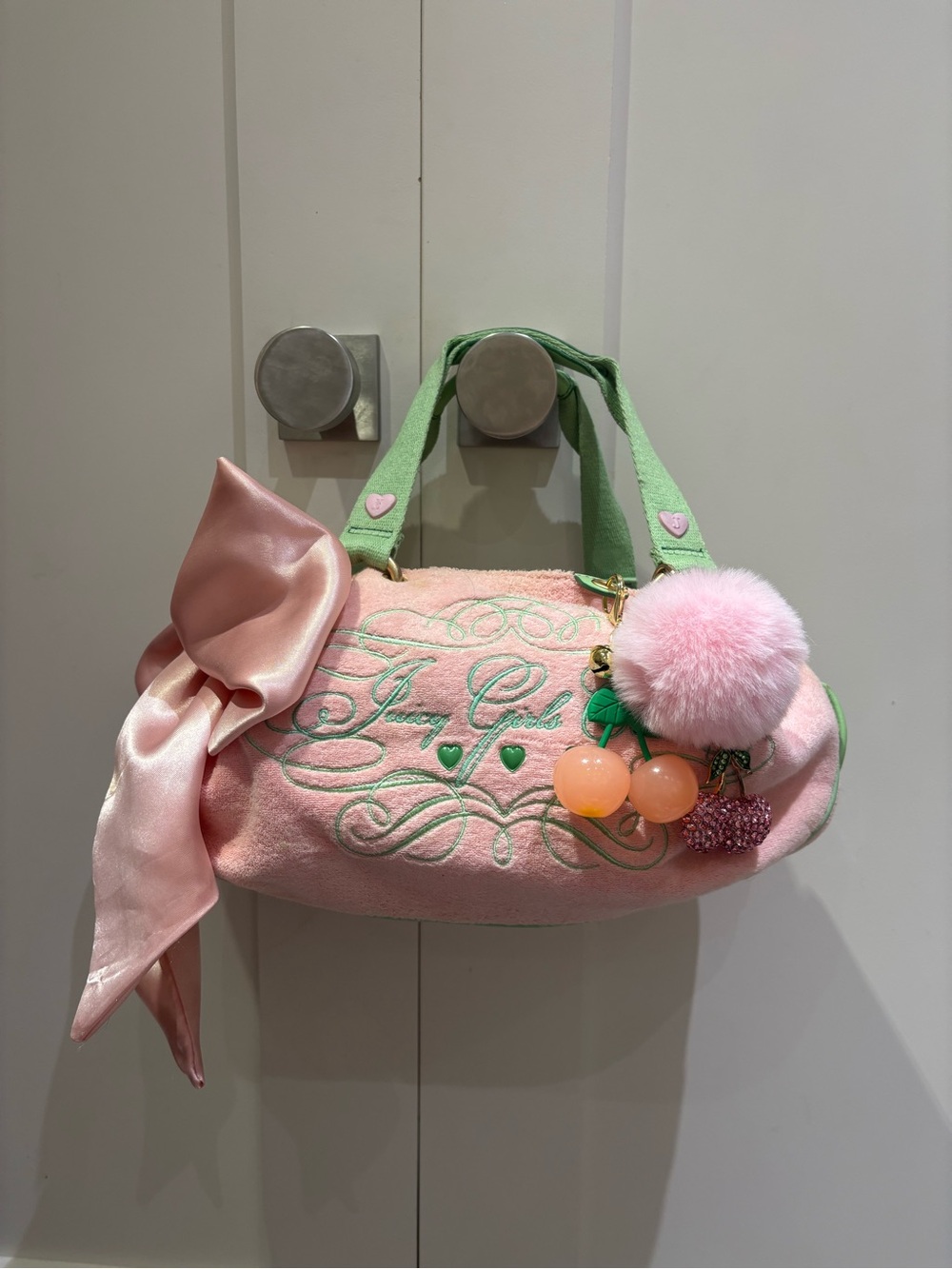 RARE Vintage Juicy Couture Juicy Girls Club Pink Green Terry Customized Bag